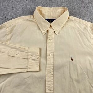 Ralph Lauren Shirt Mens‎ 18 36 Yellow Oxford Button Down Preppy Flesh Pony